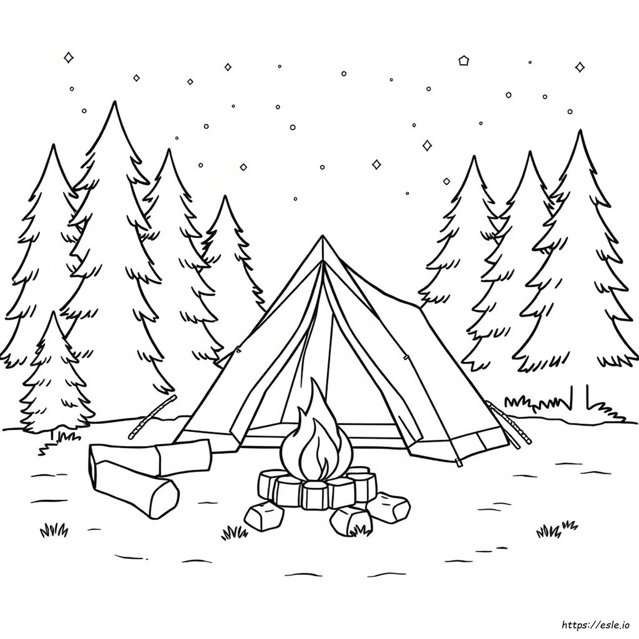 Camping Coloring Page - Free Printable Outdoor Adventure