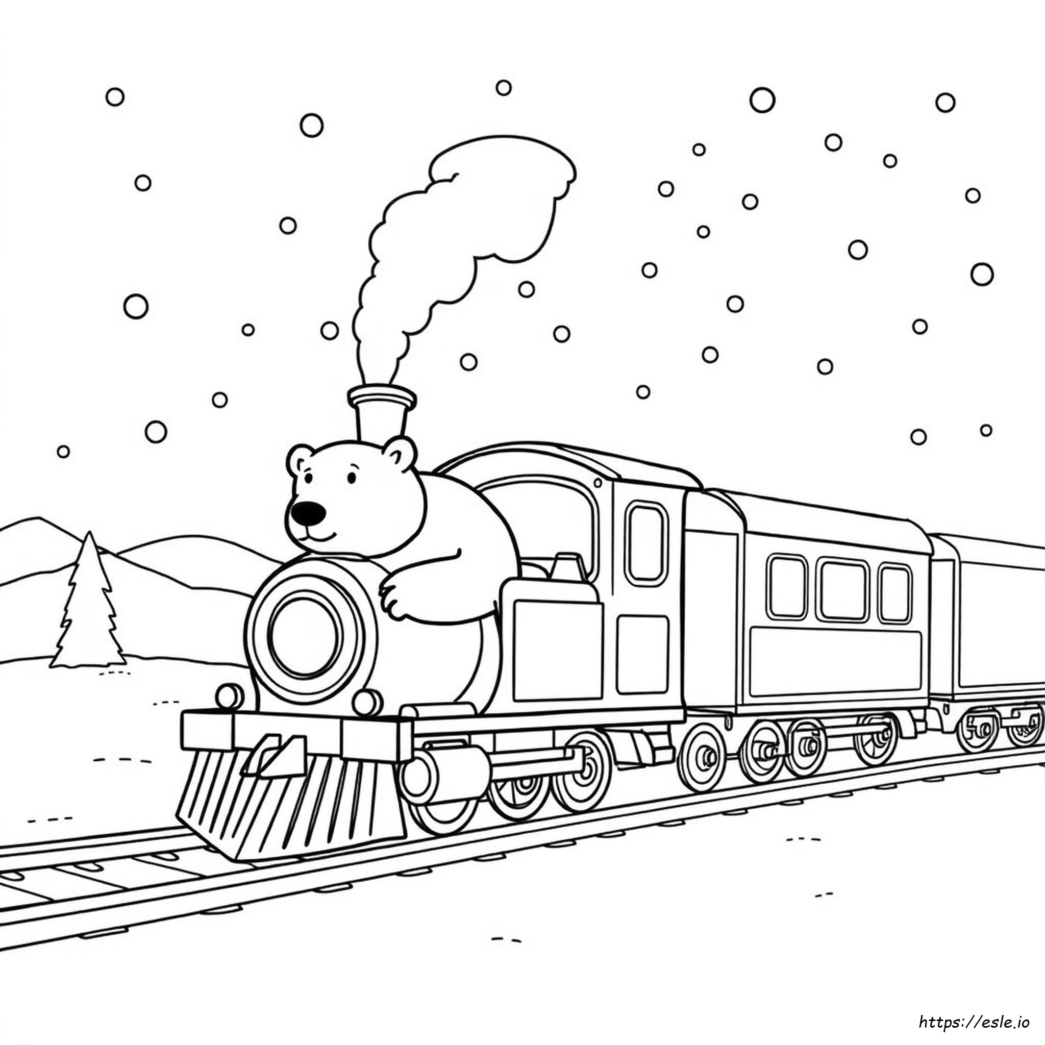 Polar Express Train Coloring Page - Printable