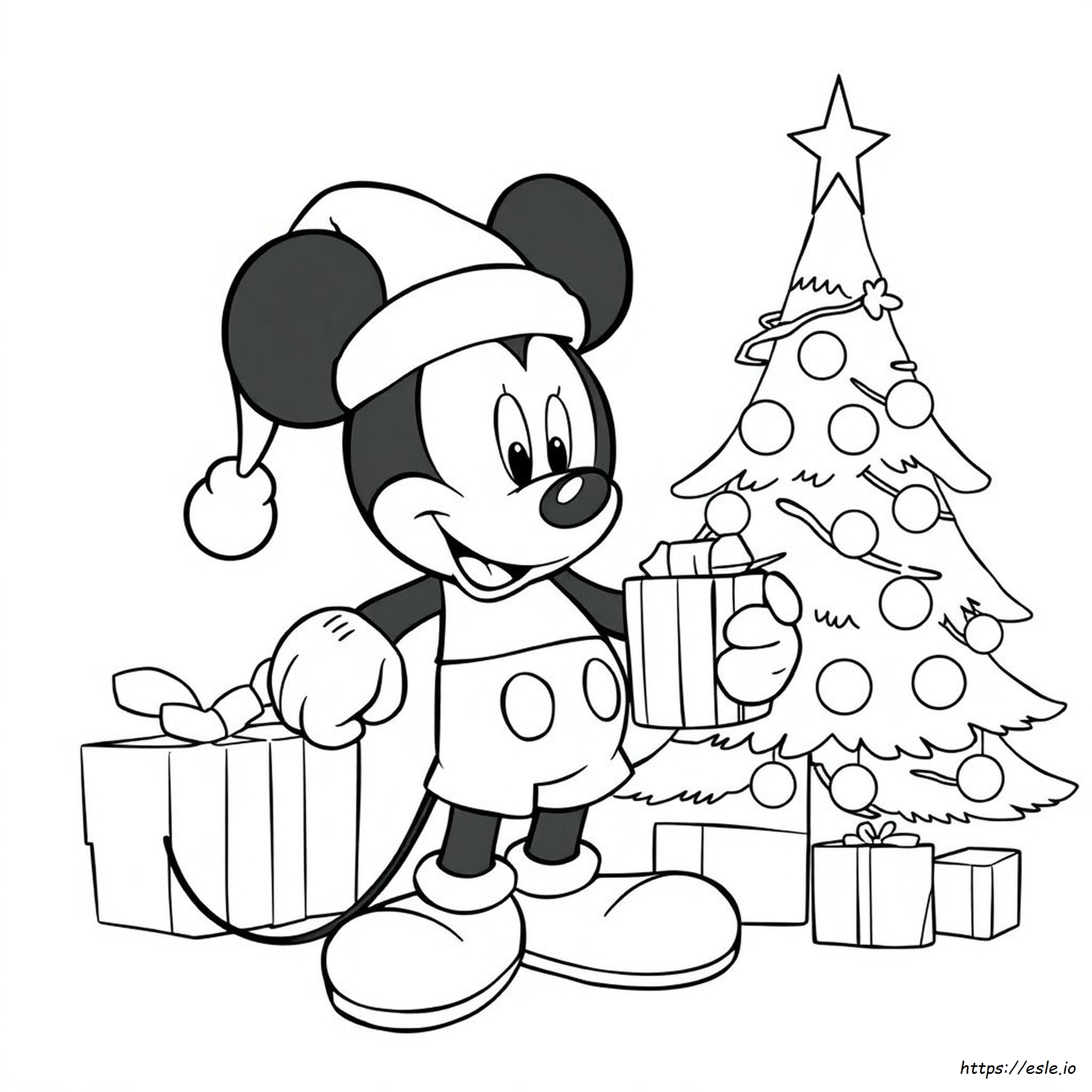 Free Printable Mickey Mouse Christmas Coloring Pages