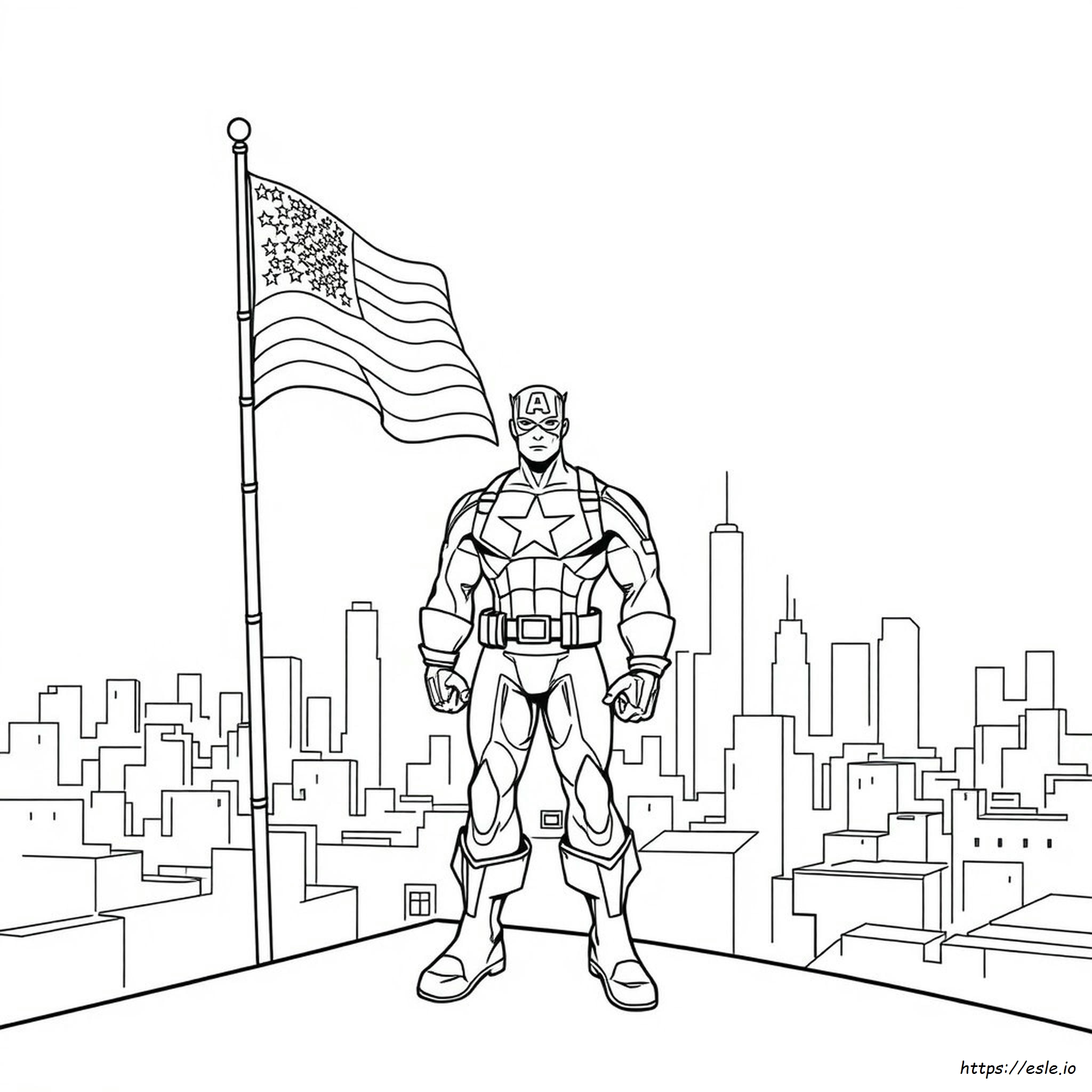 Captain America Coloring Page - Free Printable