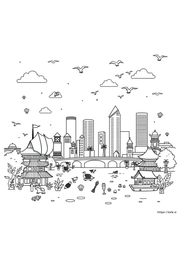 Disegni Di Singapore Da Colorare E Stampare