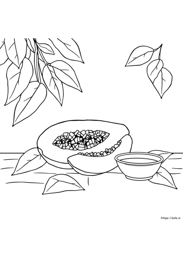 Coloring Picture Of Papaya
