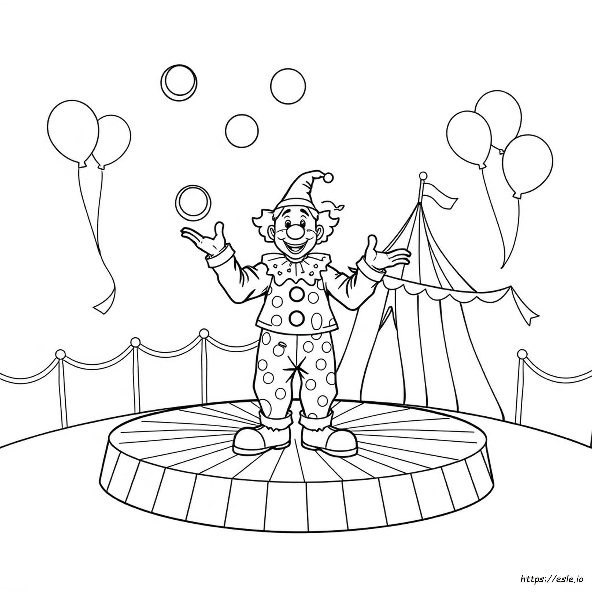 Juggling Clown Coloring Page