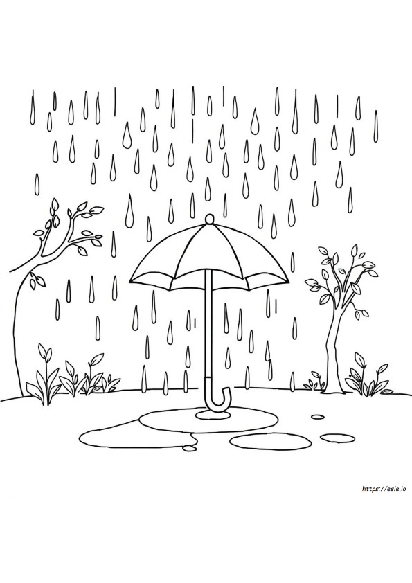 Rainy Colouring Pages