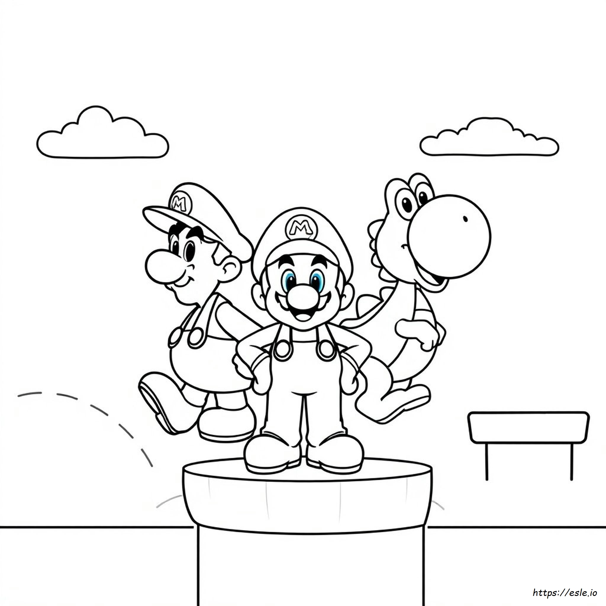 Karakter Mario Dapat Dicetak Gratis Gambar Mewarnai