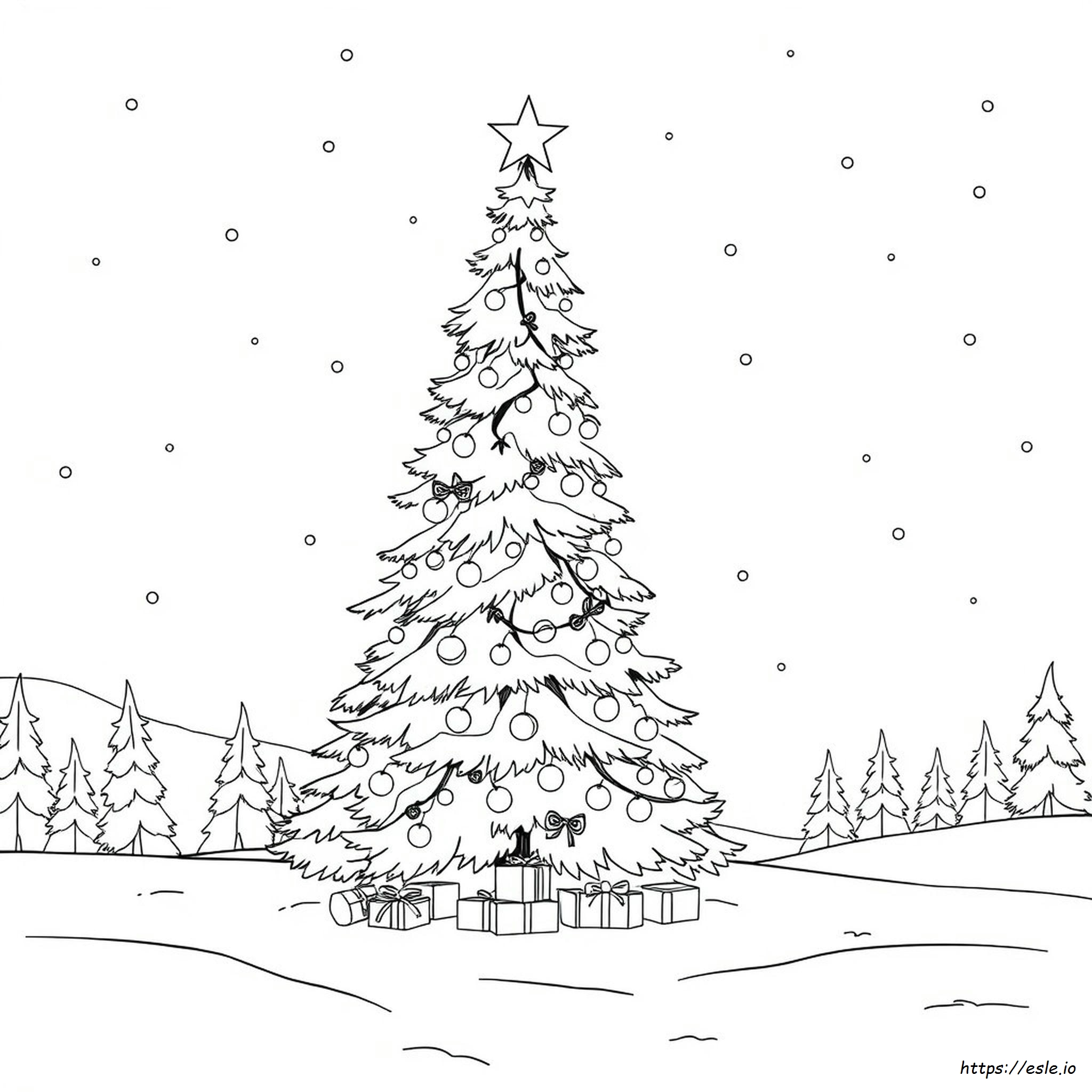 Gambar Mewarnai Pohon Natal Raksasa Untuk Anak