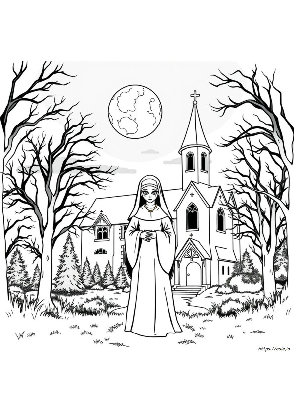 Evil Nun Coloring Pages
