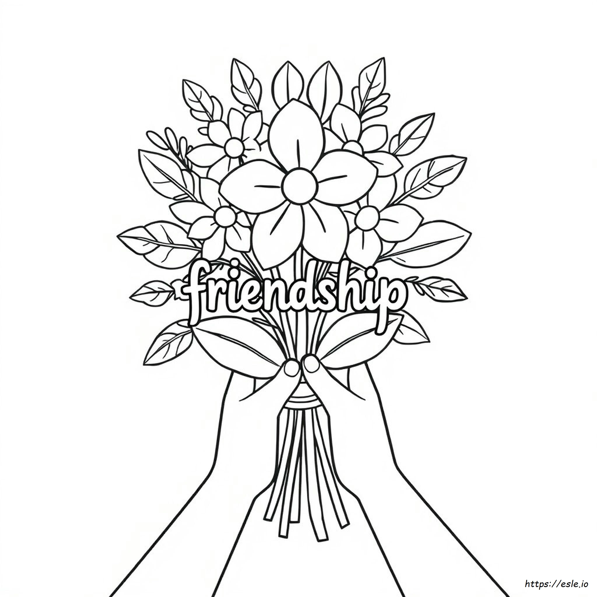 Color Flowers For Friendship Coloring Page