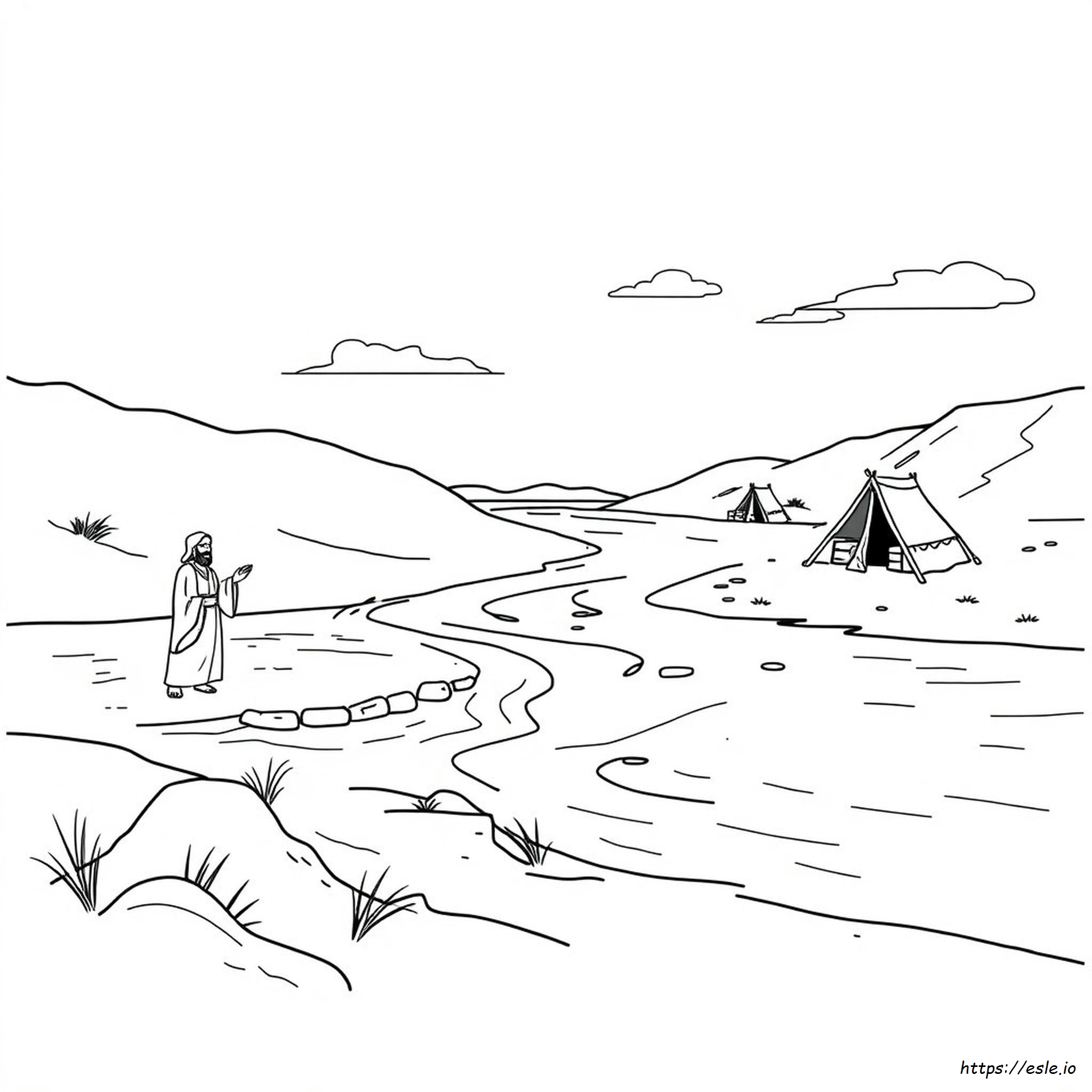 Worksheet Printable Crossing The Jordan River Coloring Page