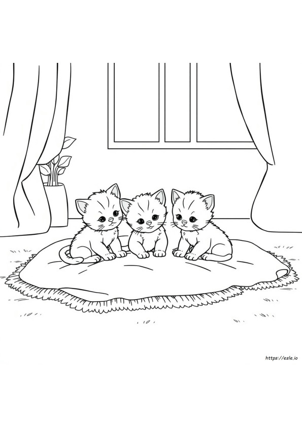 Three Little Kittens Coloring Page