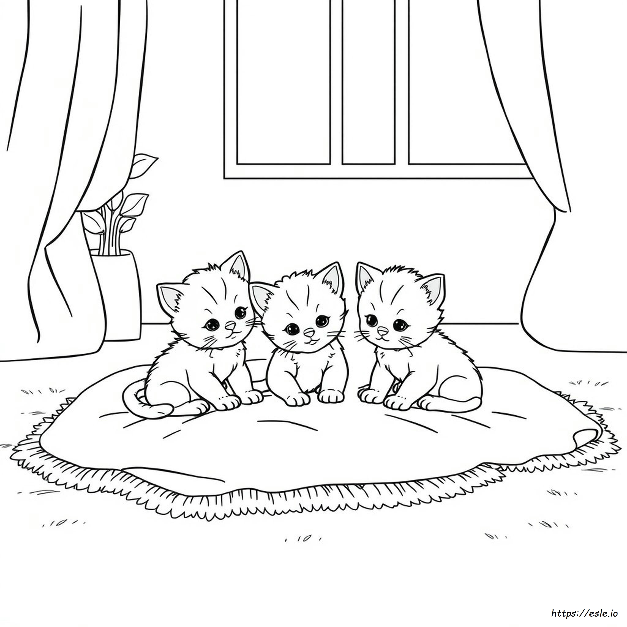 Three Little Kittens Coloring Page