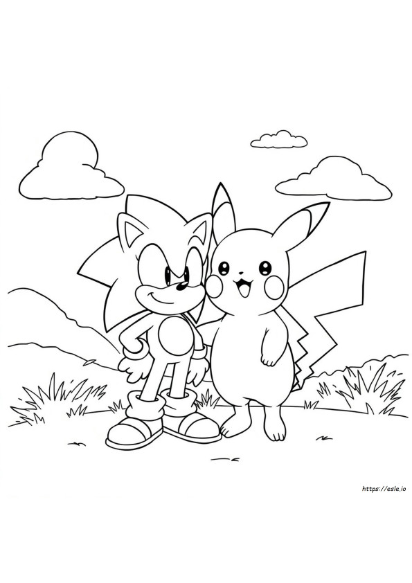 Sonic And Pikachu Coloring Pages