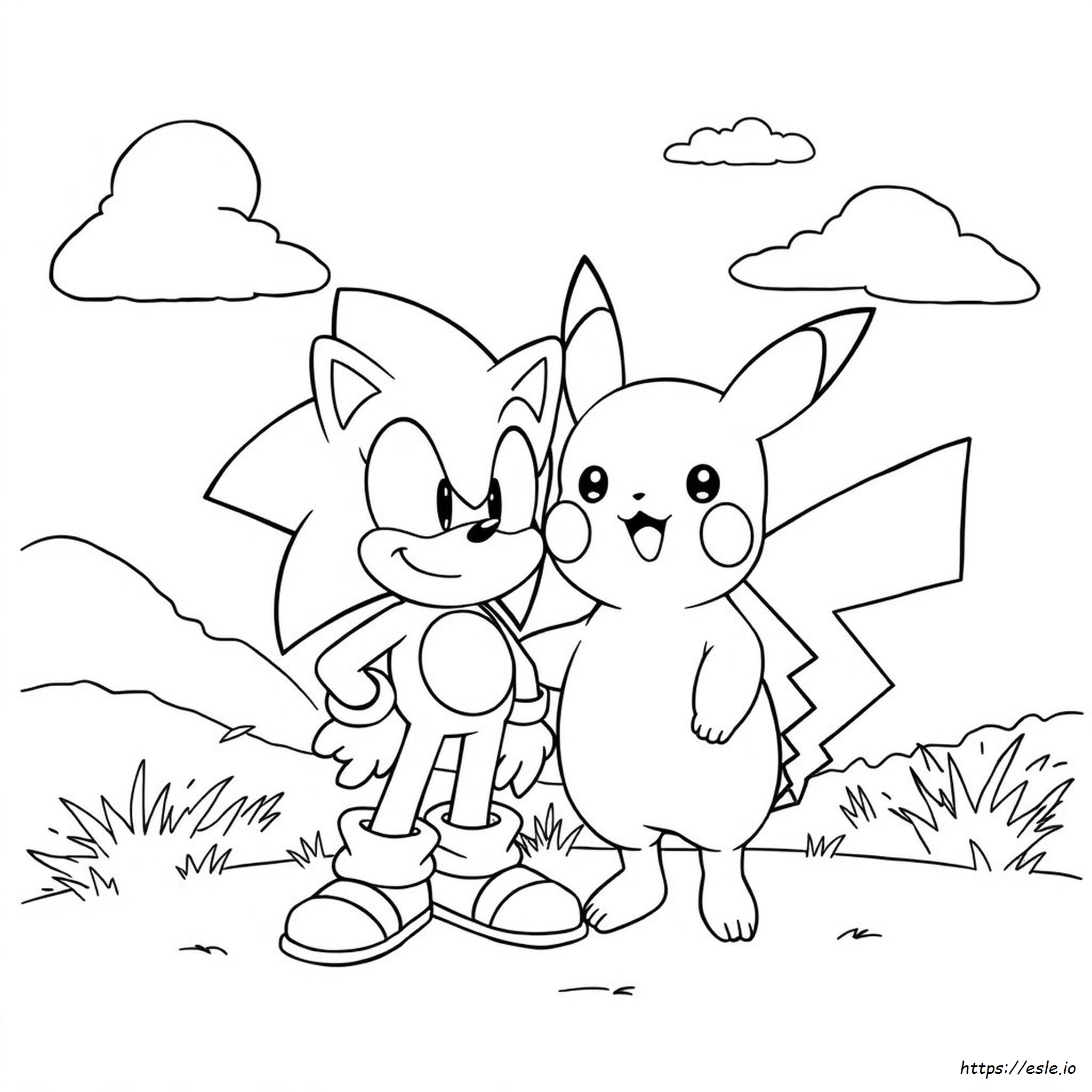 Sonic And Pikachu Coloring Pages