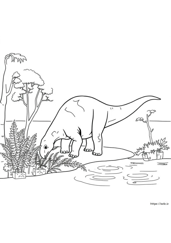 ブロントサウルス ぬりえ