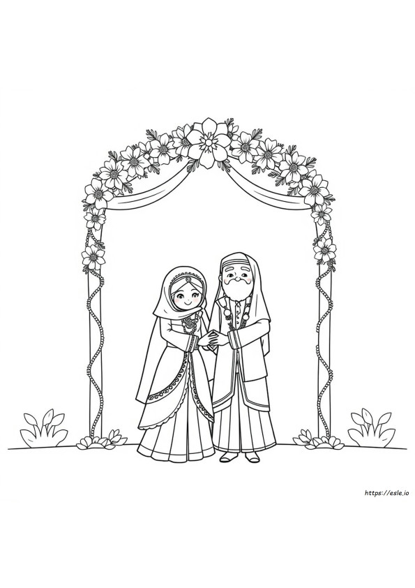Bride And Groom Beard Coloring Page
