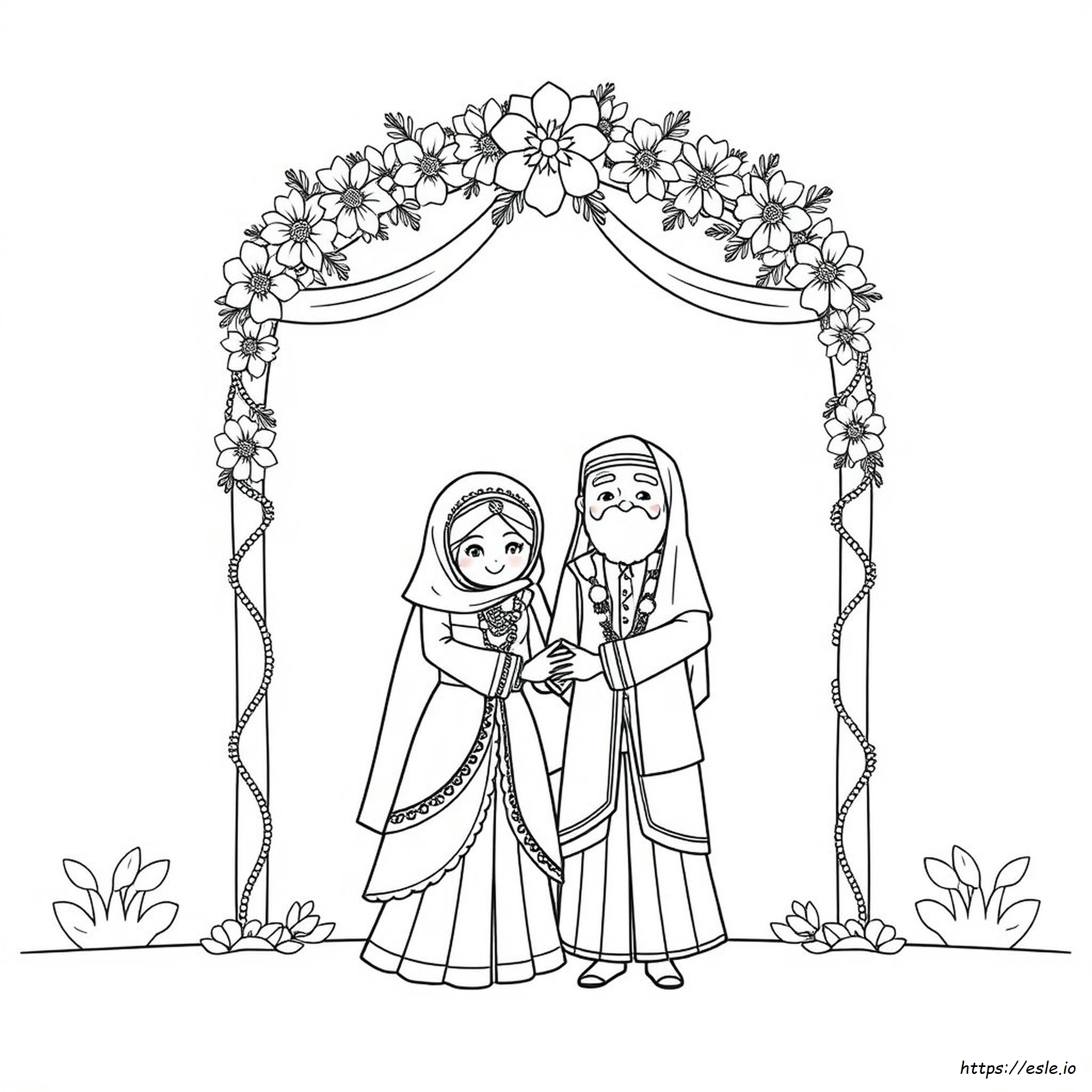 Bride And Groom Beard Coloring Page