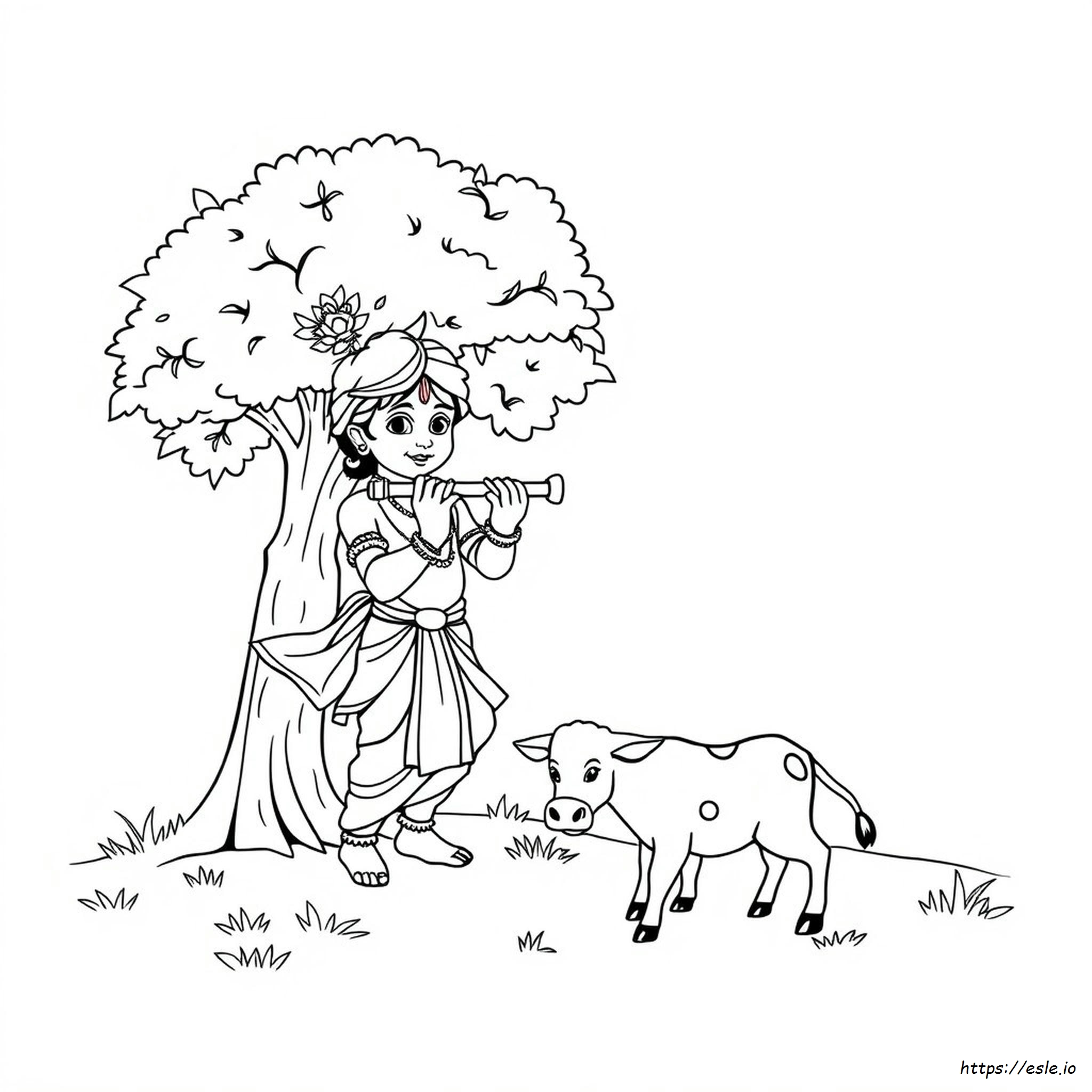 Little Krishna Colouring Images - Free Printable