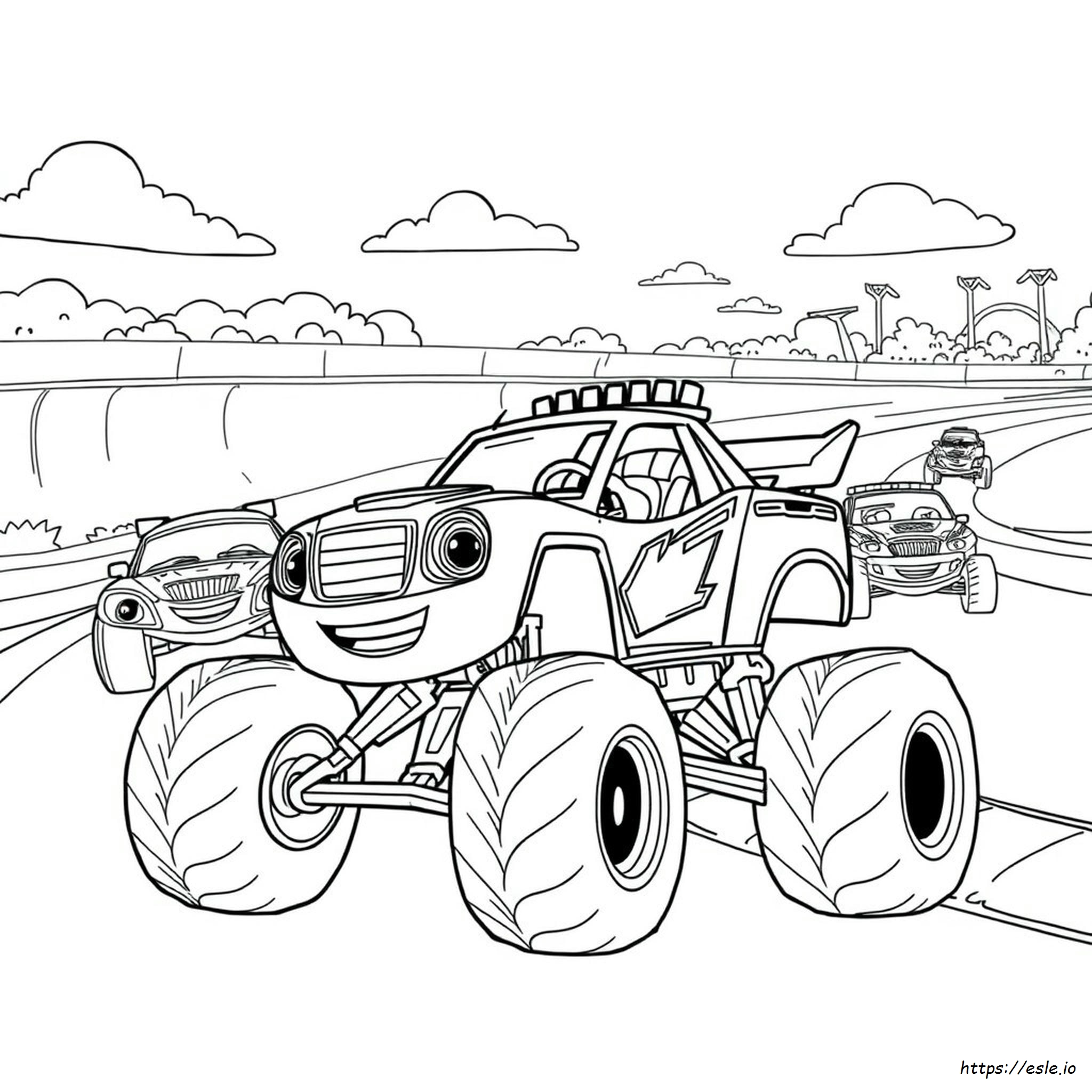 Blaze And The Monster Machine Racecar Coloring Page