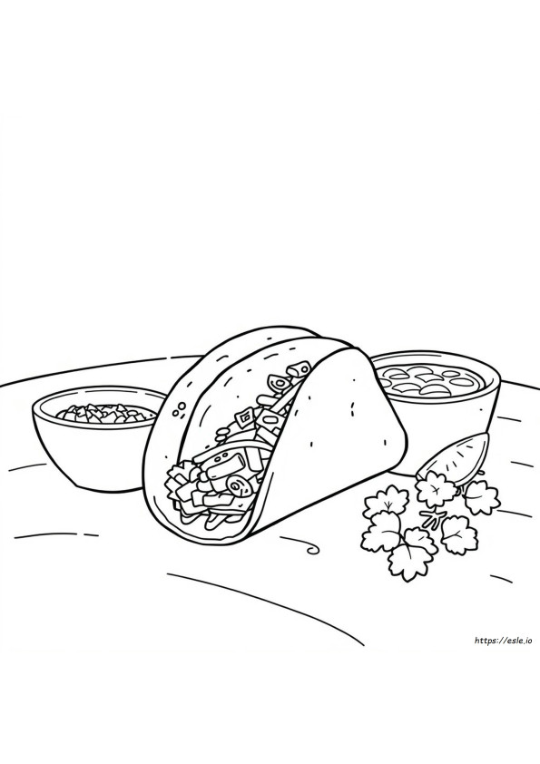 Coloriage Taco Mexicain