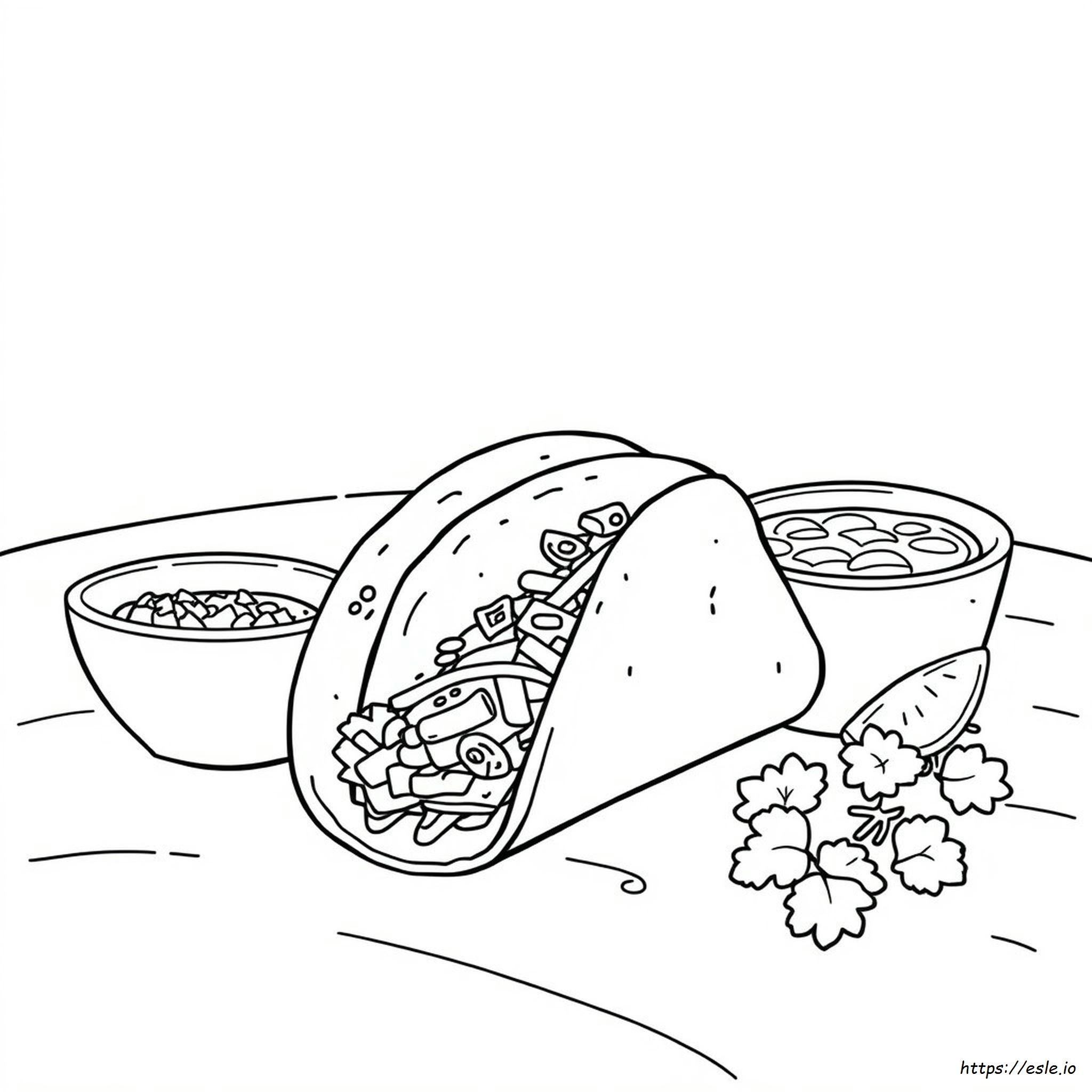 Mexican Taco Coloring Page - Free Printable