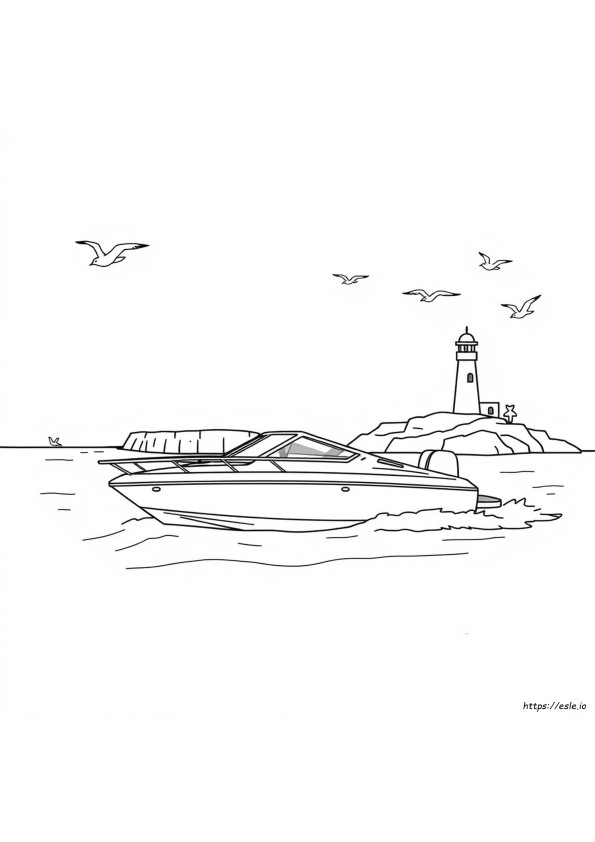 Motorboot Kleurplaat