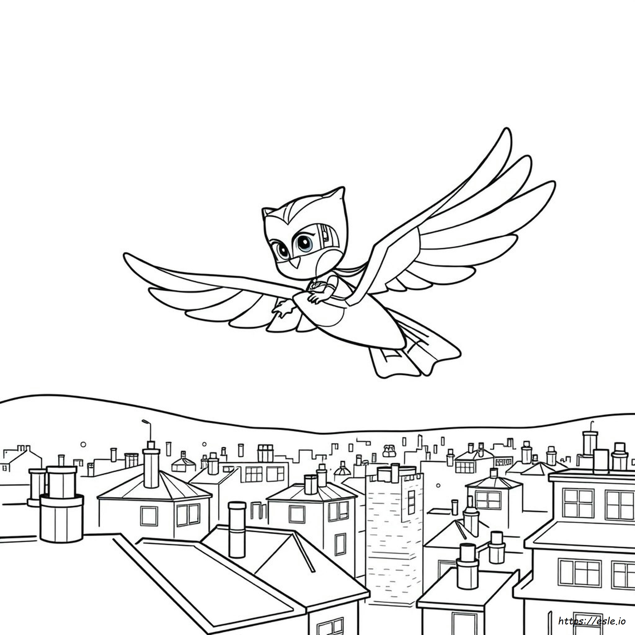 Pj Masks Owl Glider Gambar Mewarnai