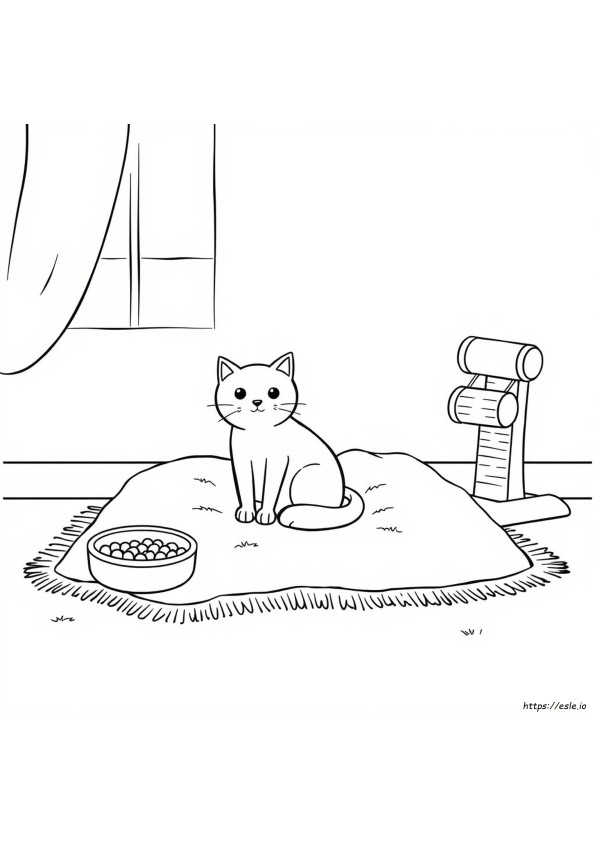 Kedi Çizimi Boyama Sayfası