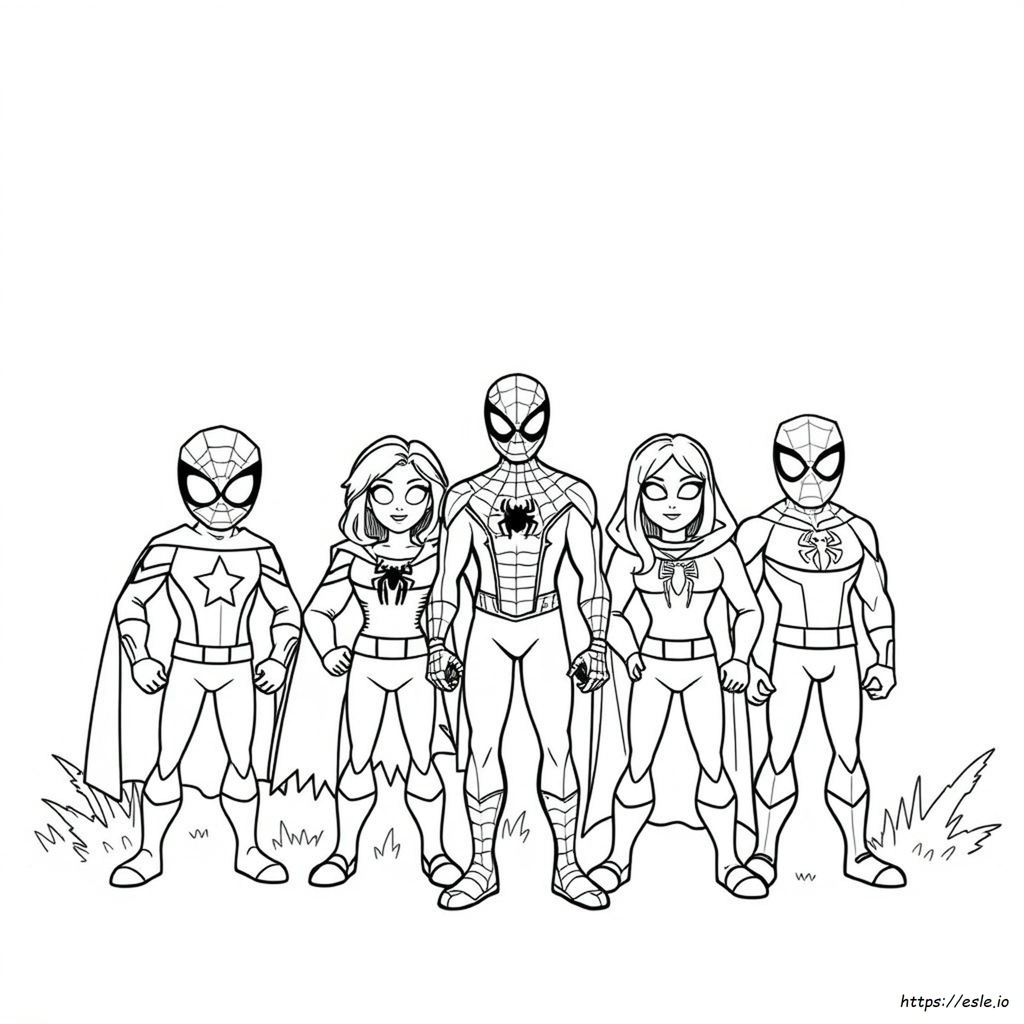 Gambar Mewarnai Teman Spidey Dan Teman-Teman Menakjubkannya