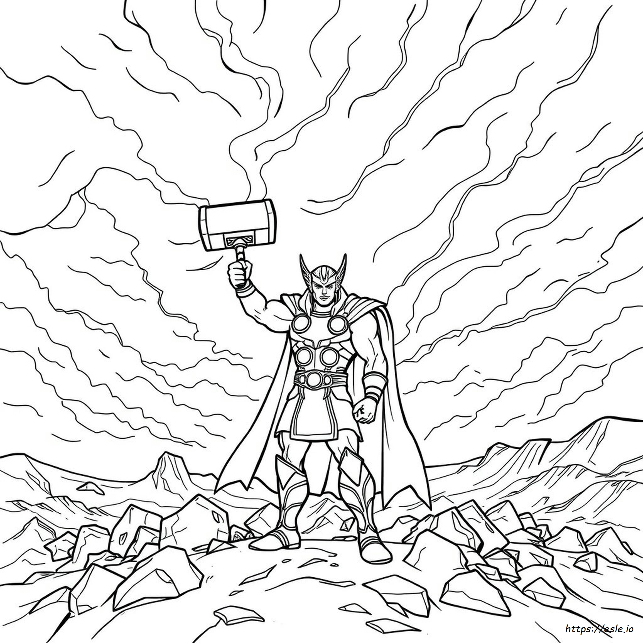 Coloriage Thor Avengers à imprimer