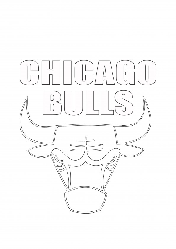 Imagem para colorir do logotipo do Chicago Bulls grátis para imprimir e colorir