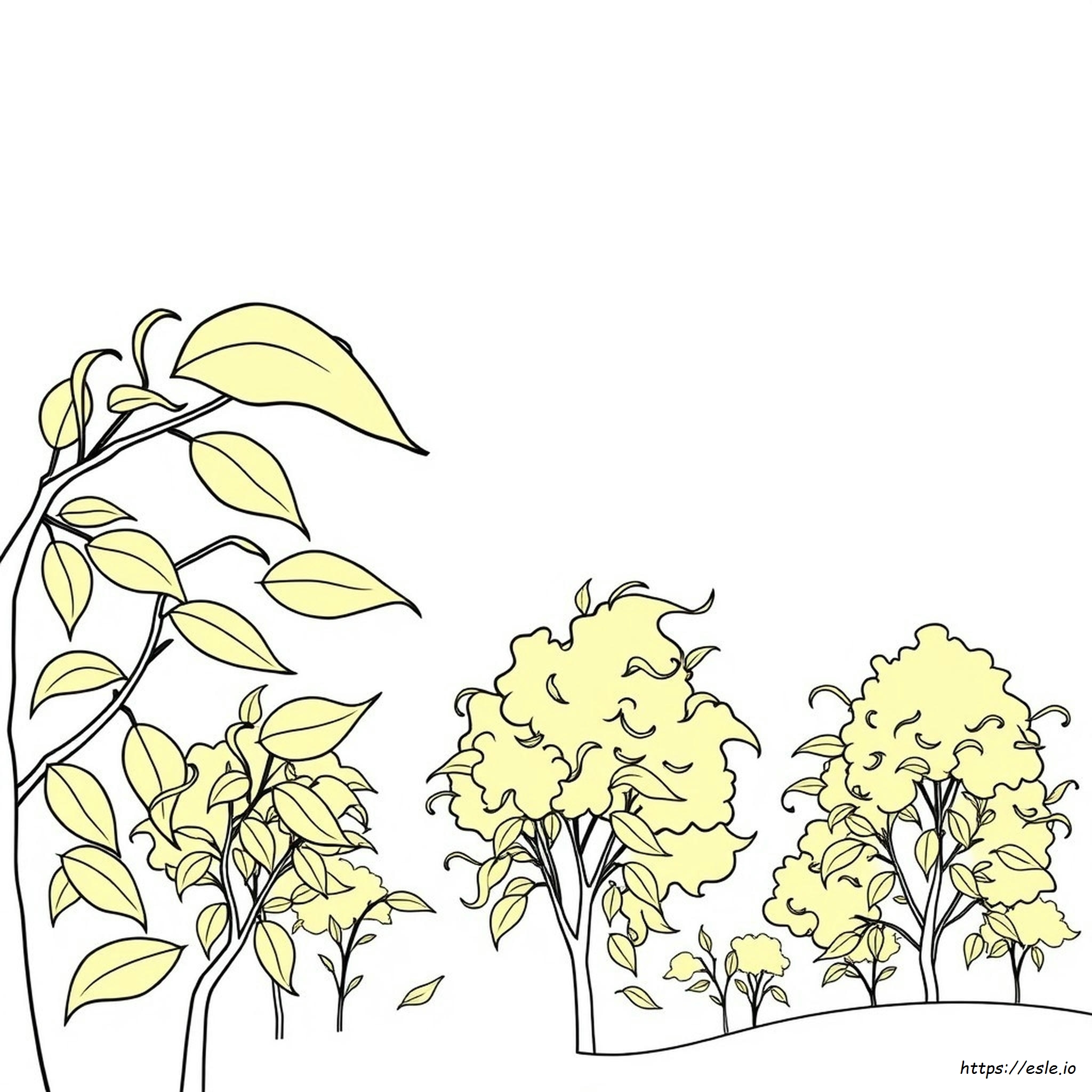 Green Leaves Coloring Page - Free Printable