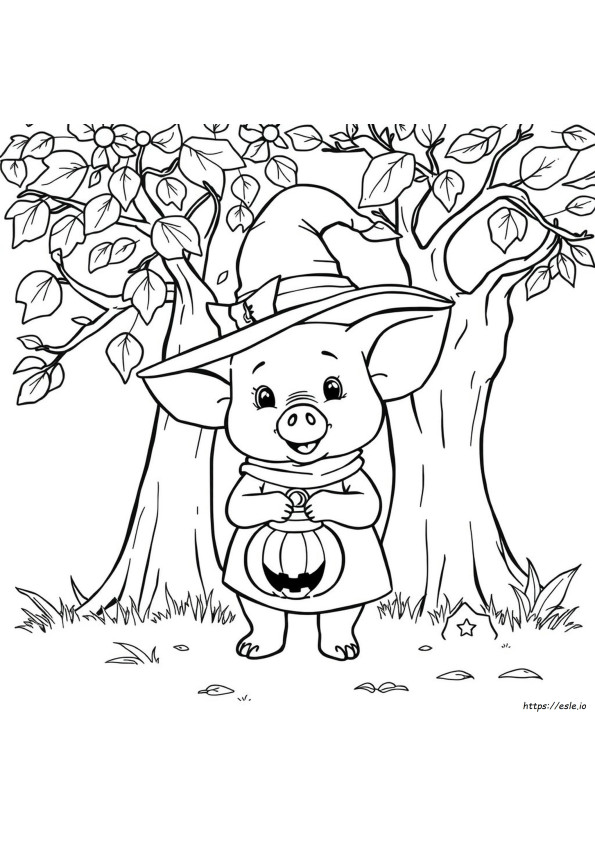 Piglet Halloween Coloring Pages