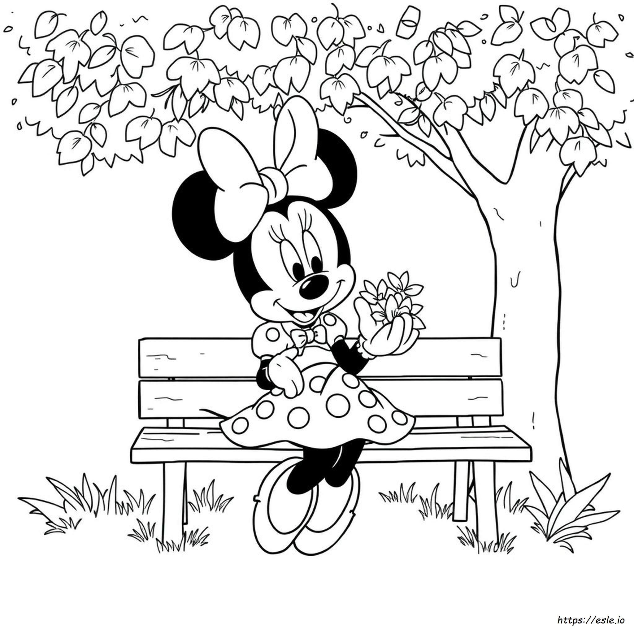 Kostenloses Ausmalbild: Minnie Maus