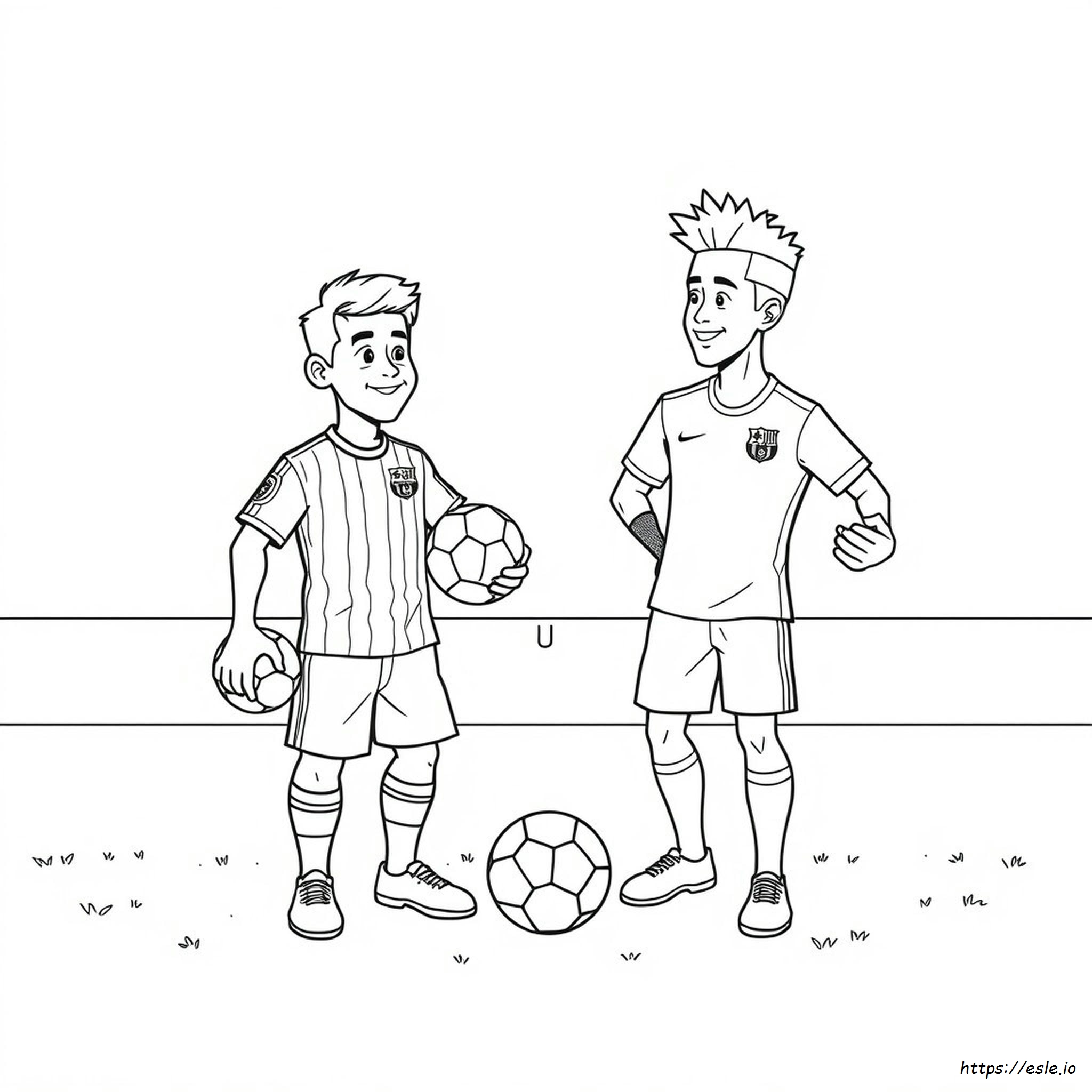 Messi Neymar Coloring Pages