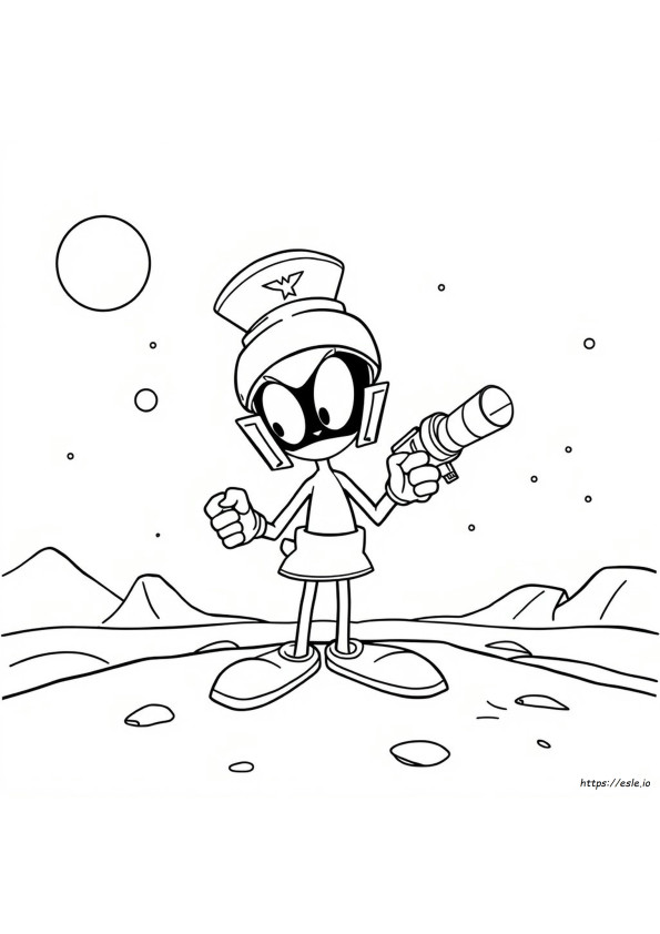 Looney Tunes Marvin The Martian Patch – Iron-On/Sew-On Embroidered (with Gun)