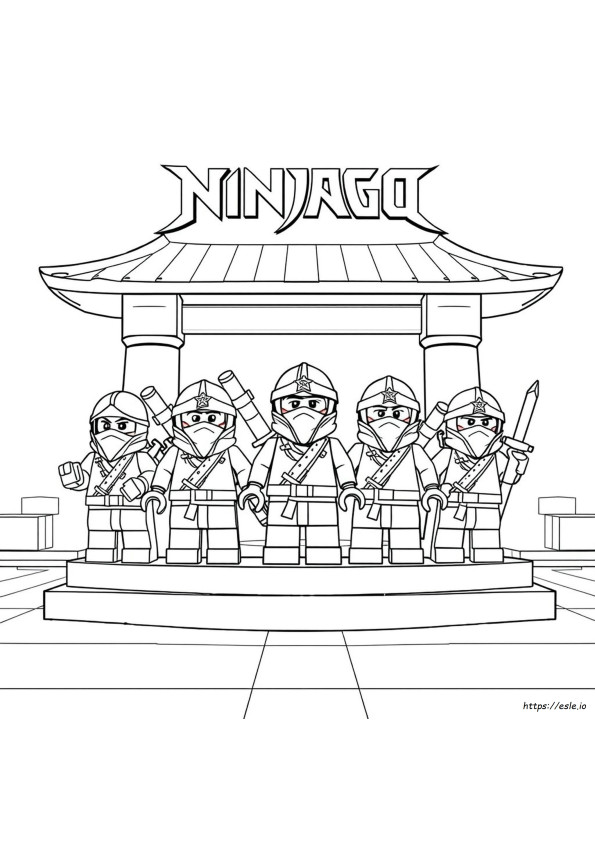 Kolorowanki Lego Ninjago Wszyscy Ninja