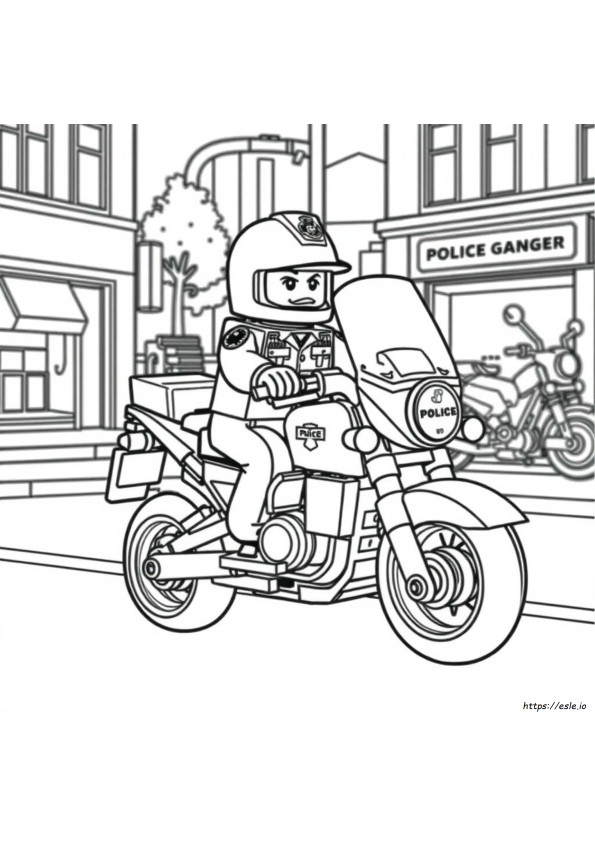 Lego Police Motorcycle Coloring Pages