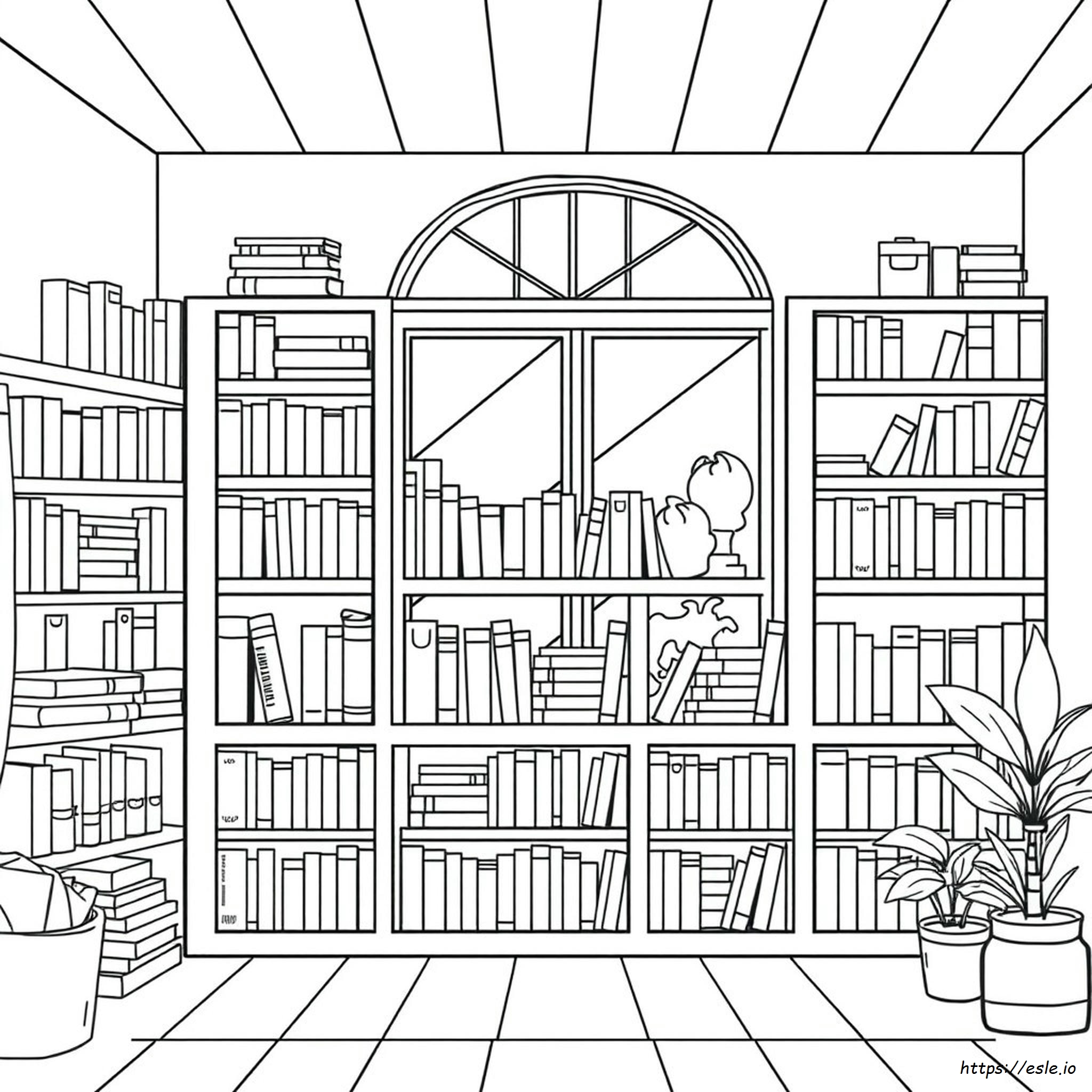Bookshop Colouring Page