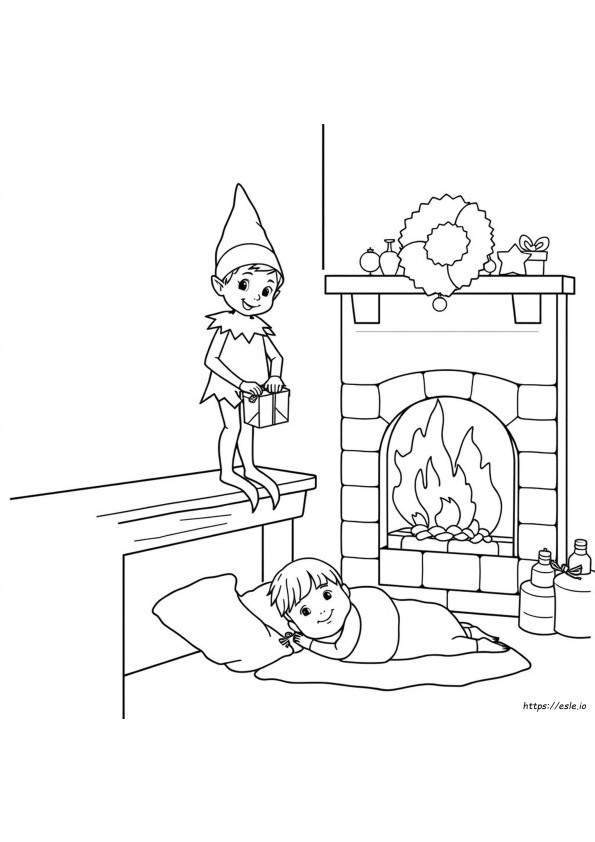 Șablon De Colorat Elf On The Shelf