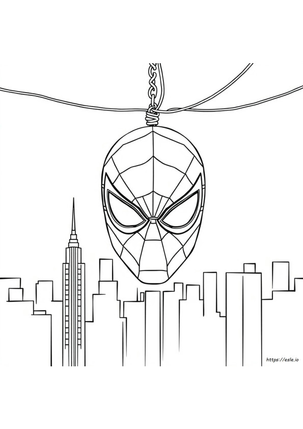 Spiderman Head Coloring Page