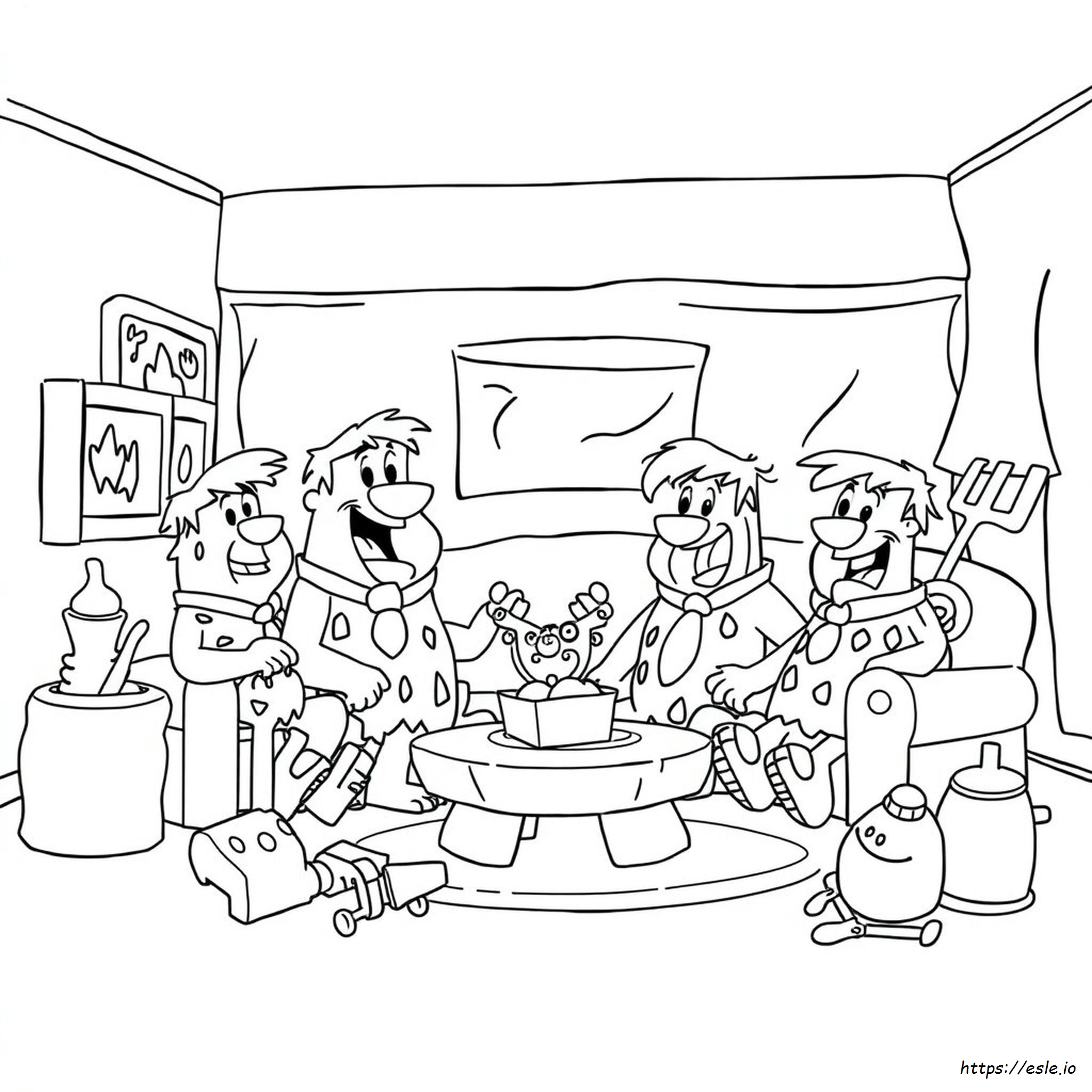 The Flintstones Coloring Page - Free Printable