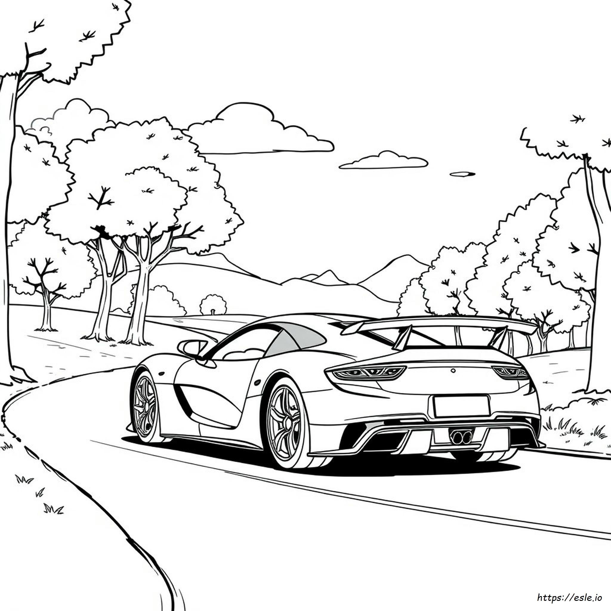 Coloring Pictures Of Sports Cars - Free Printable Coloring Page