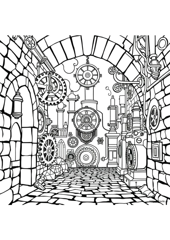 Gothic Steampunk Színező Oldalak