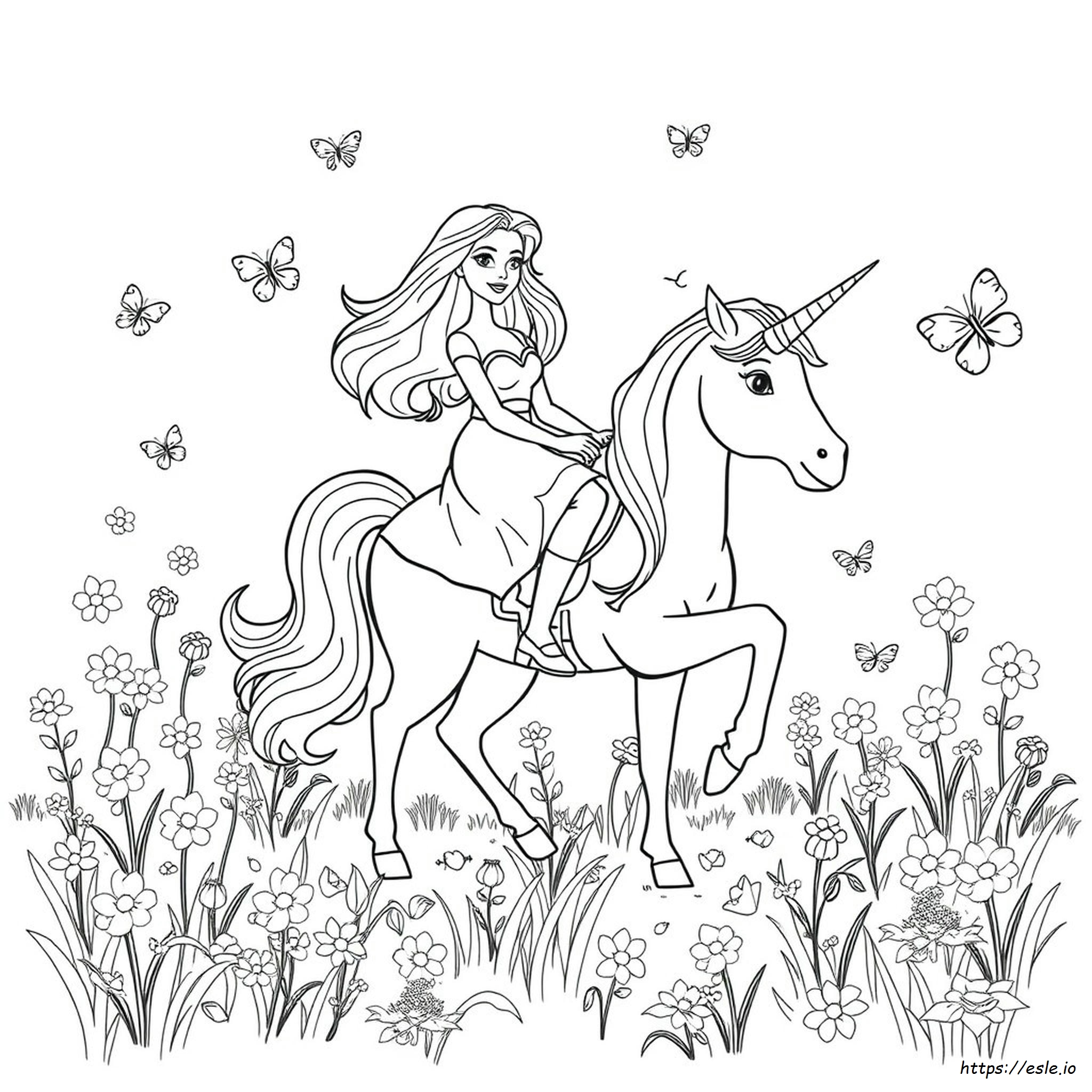 Barbie Unicorno Da Colorare