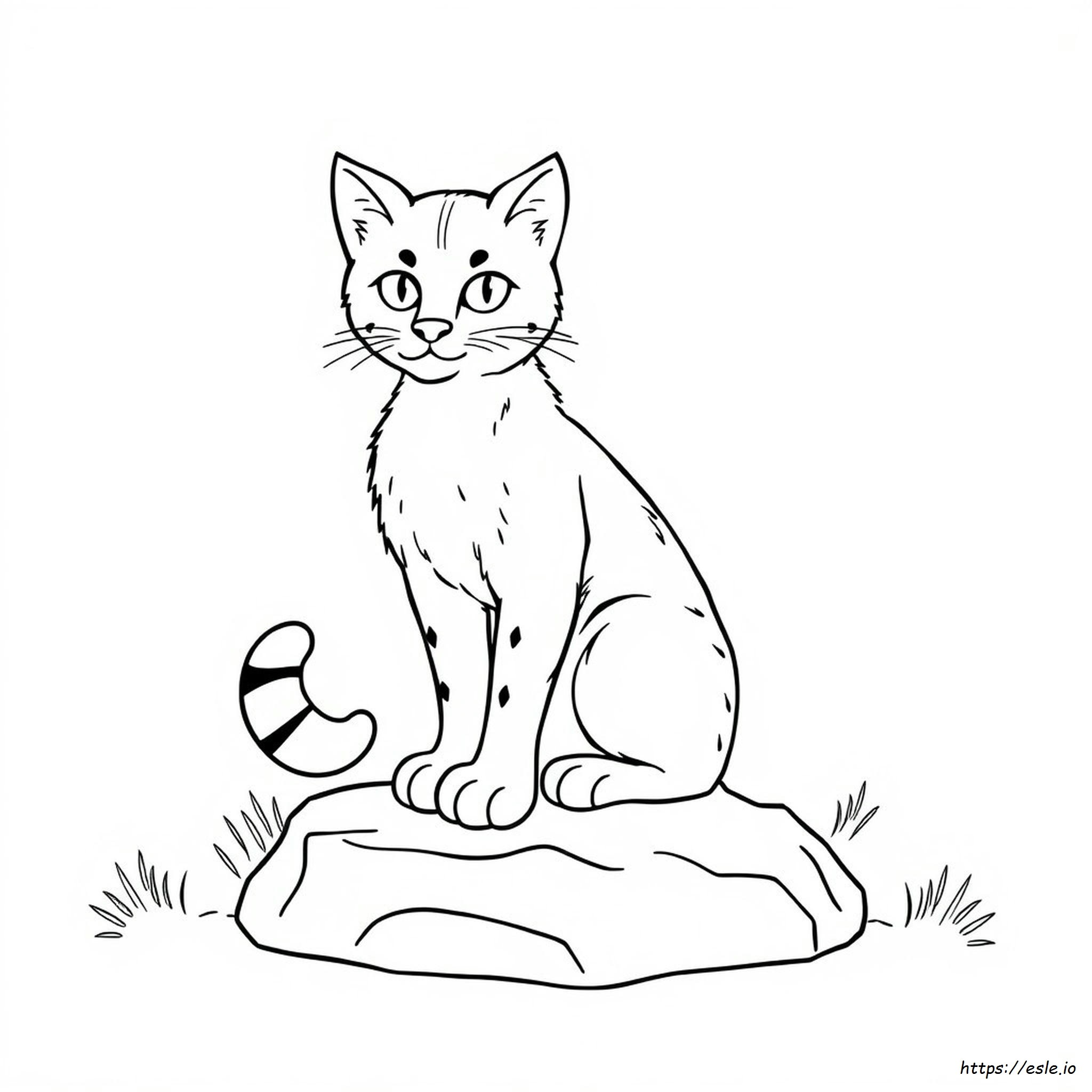 Outline Easy Bobcat Coloring Pages