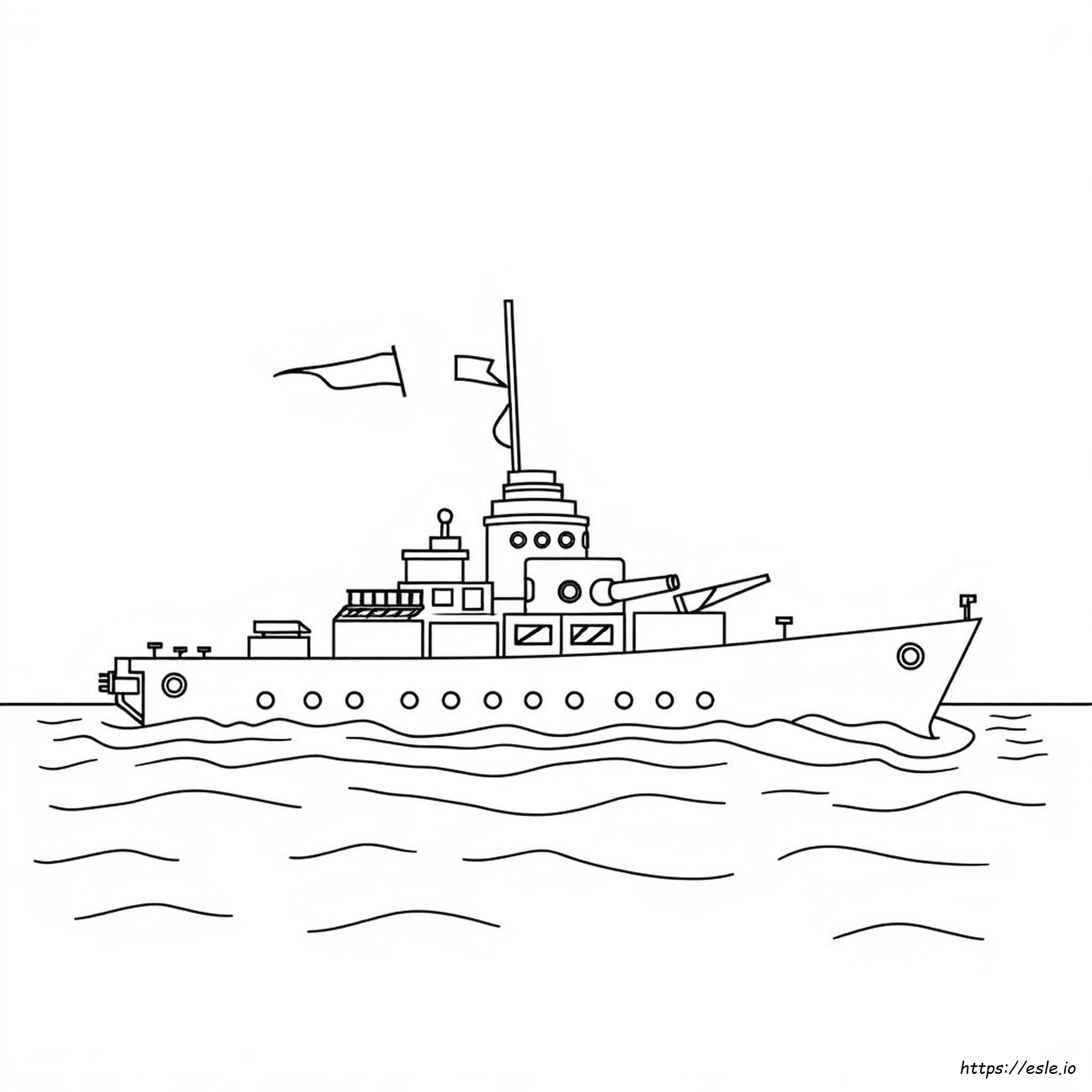 Dibujo De Barco De Guerra Para Colorear