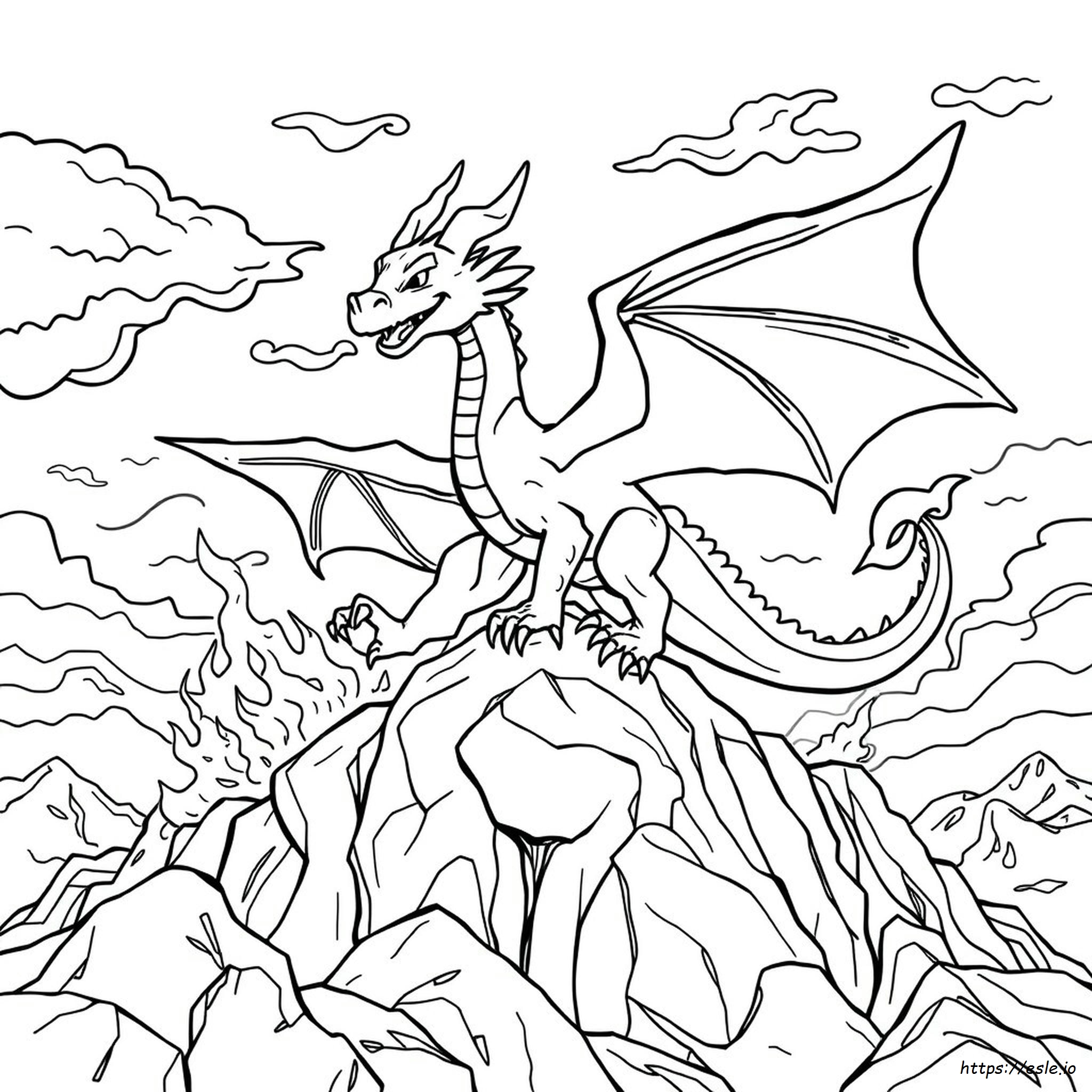 Gambar Mewarnai Naga Yang Sulit