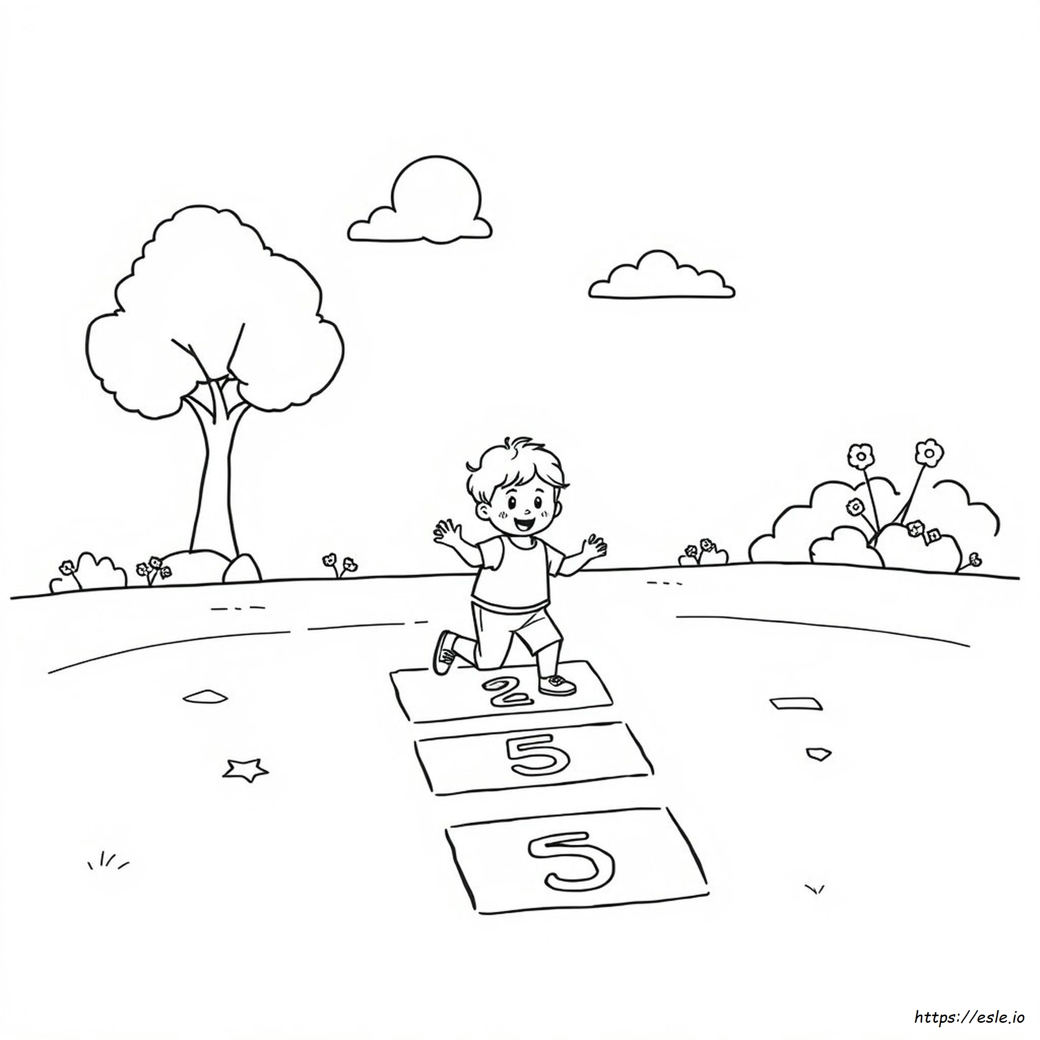 Happy Hopscotch Coloring Page Happy Hopscotch Coloring Page