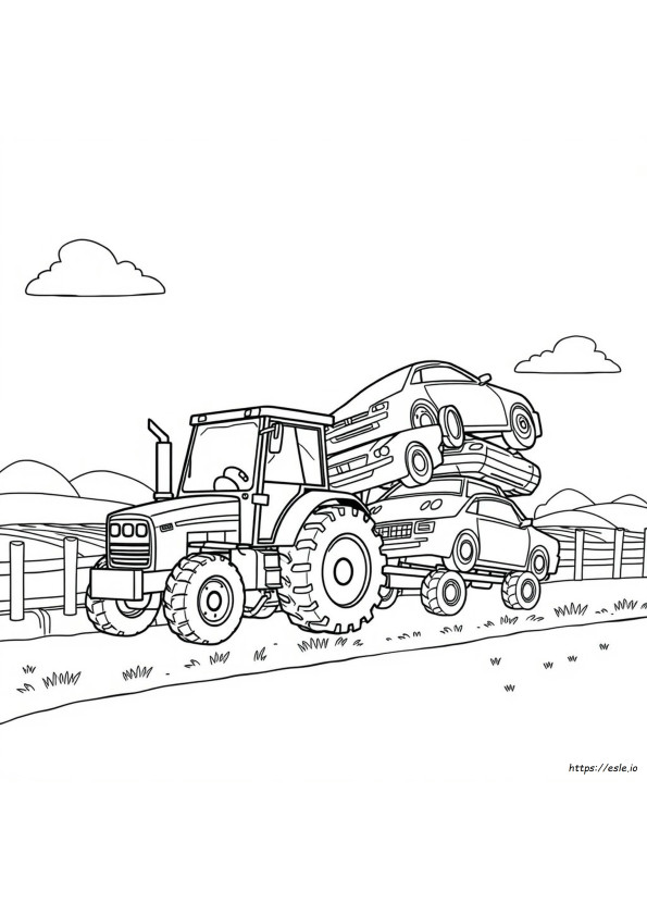 Cars Tractor Tipping Coloring Pages