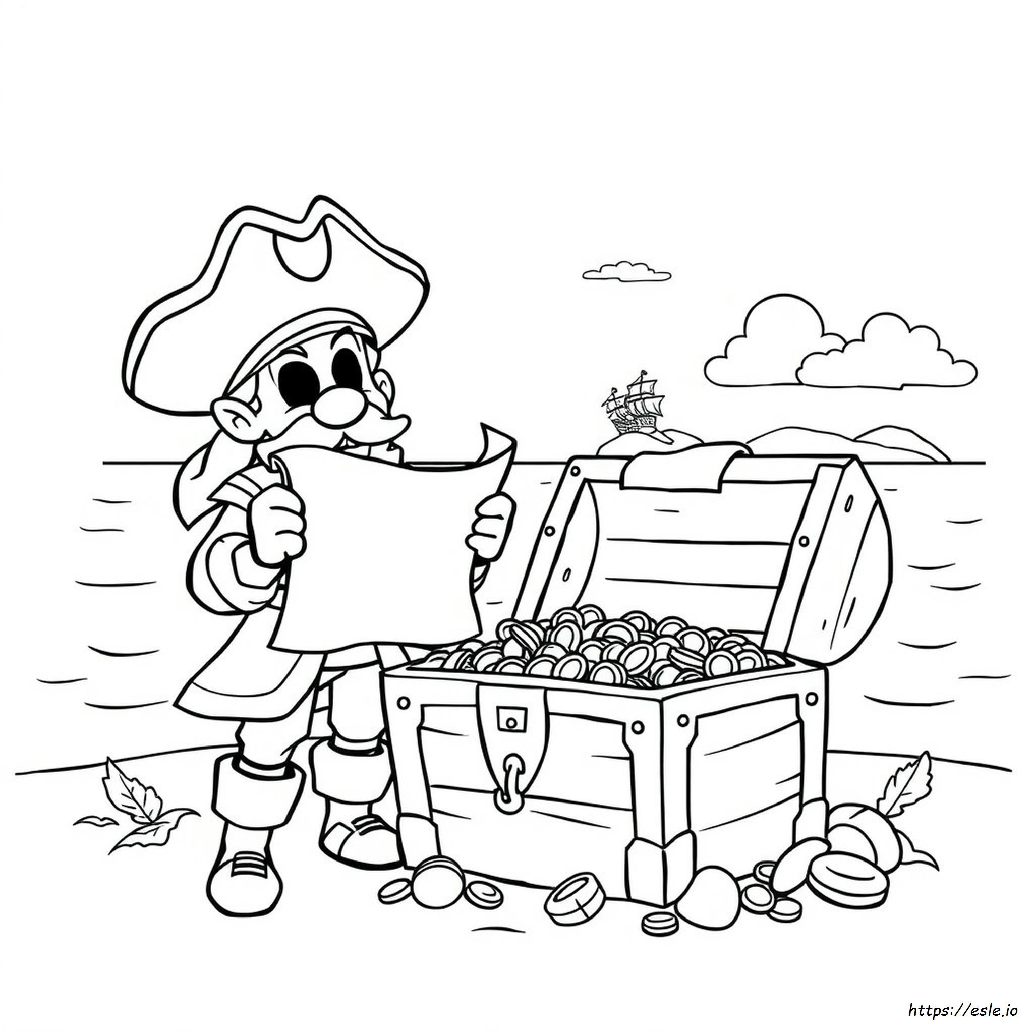 Pirate Treasure Chest Coloring Page